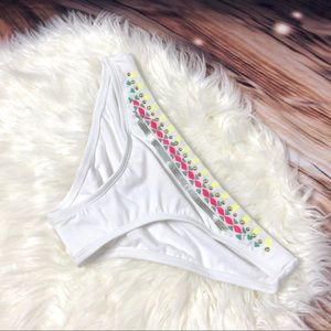 White Cheeky Bikini Swimsuit Bottoms